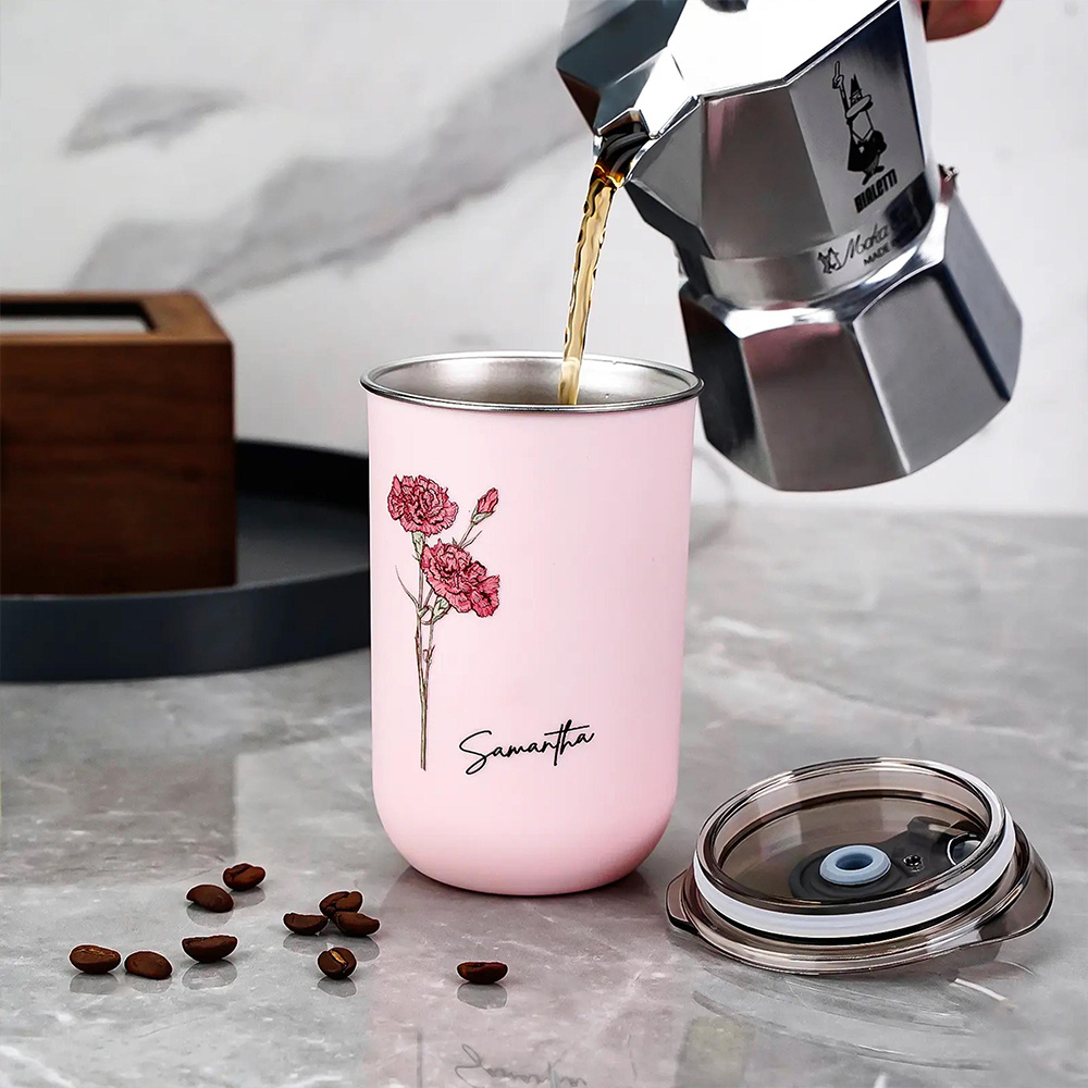 Personalized Birth Flower Coff - Coffee Equipment Camping review and price